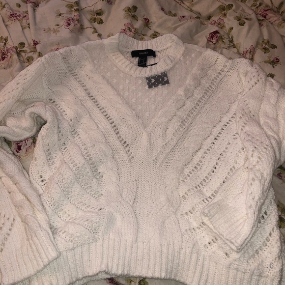 Heart Print Mesh Cable Sweater - Picture 4 of 5